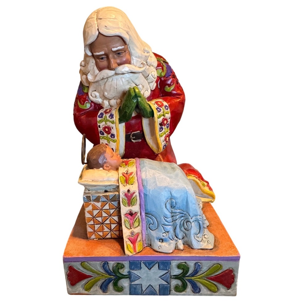 Jim Shore Heartwood Creek Kneeling Santa Baby Jesus Figurine 2008 S4010488